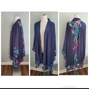 Soma Floral and Butterfly Chiffon Kimono / Wrap / Shawl
